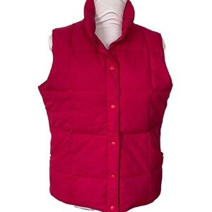 Lands End Women's Dark Pink Magenta Goose Down Puffer Vest Size Small